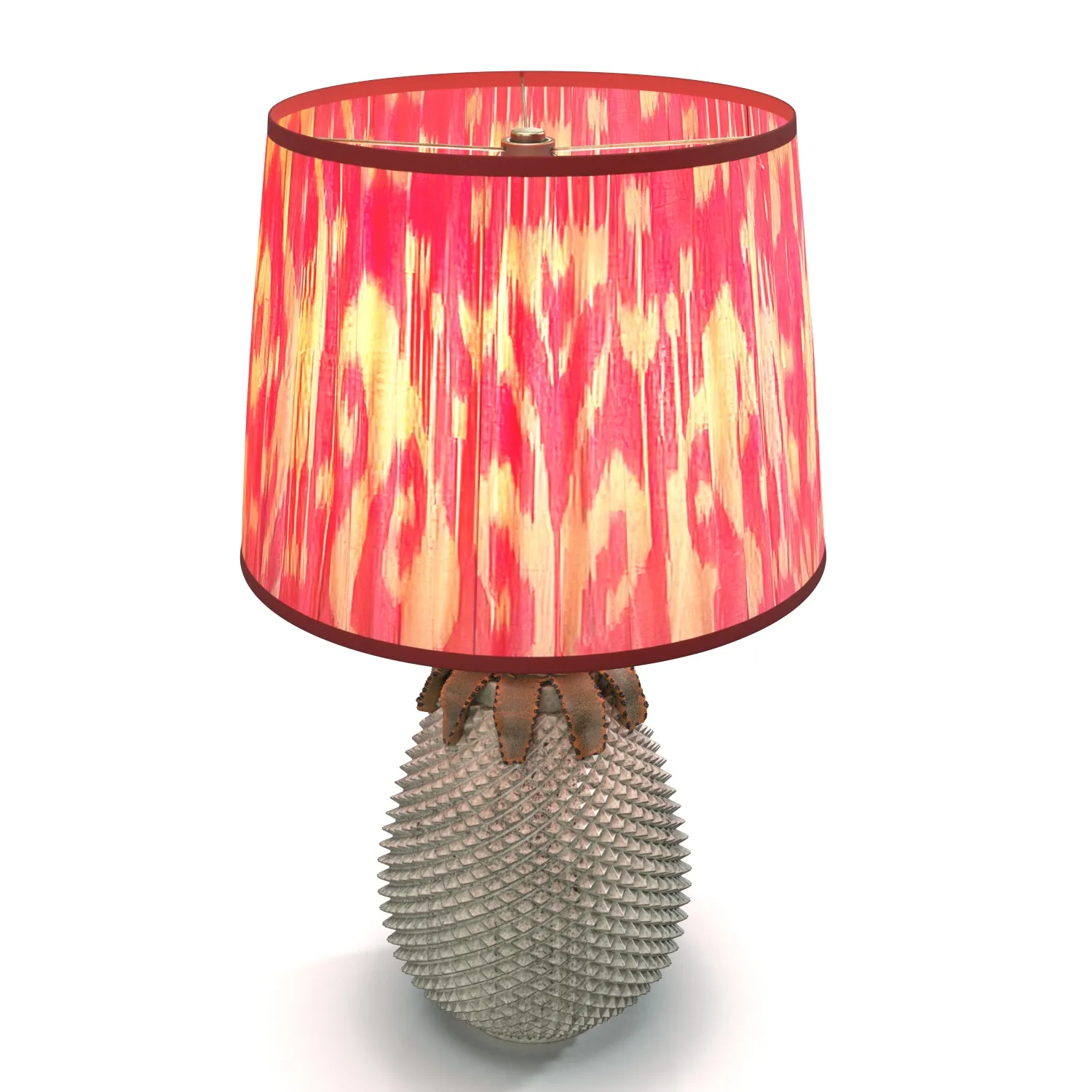 Pineapple Lamp and Silk Ikat Lampshade PBR 3D Model_03